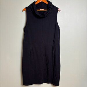 Chalet et ceci Dress Black Midi L Cowl Neck Sleeveless Pockets Lagom Minimalist